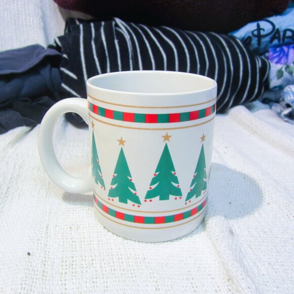 VTG 1989 CHRISTMAS TREE MUG, HOUSTON FOODS, GREAT FOR THE HOLIDAYS - Picture 1 of 6